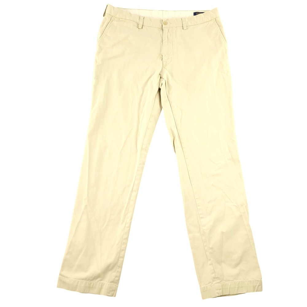 Polo Ralph Lauren Pants Mens 36x34 Beige Khaki Chino Cotton Classic Fit Casual